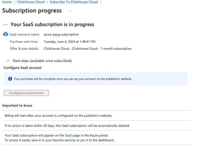 ClickHouse Cloud 가입 정보 양식