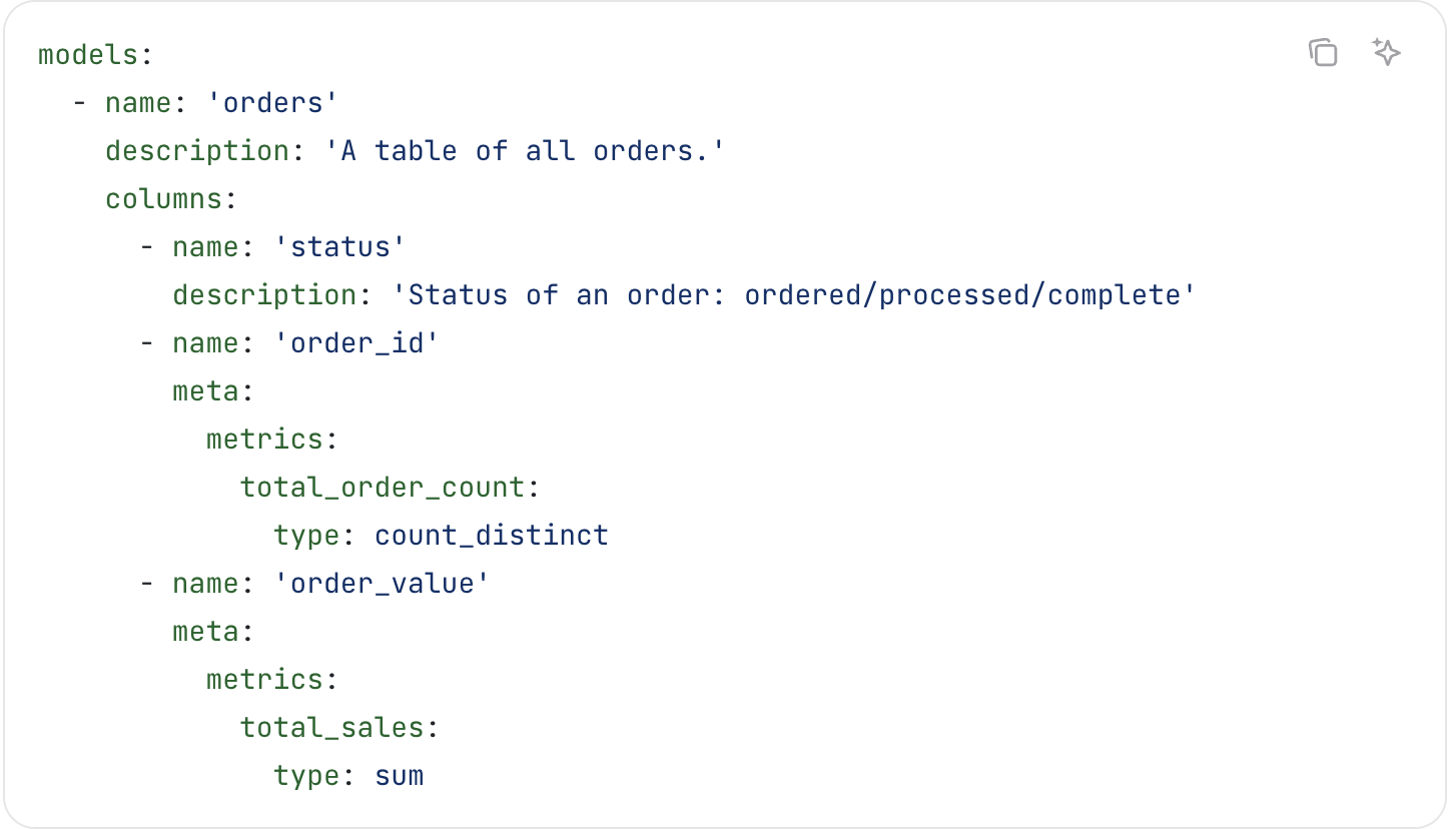 .yml 파일에서 메트릭을 정의하는 예시